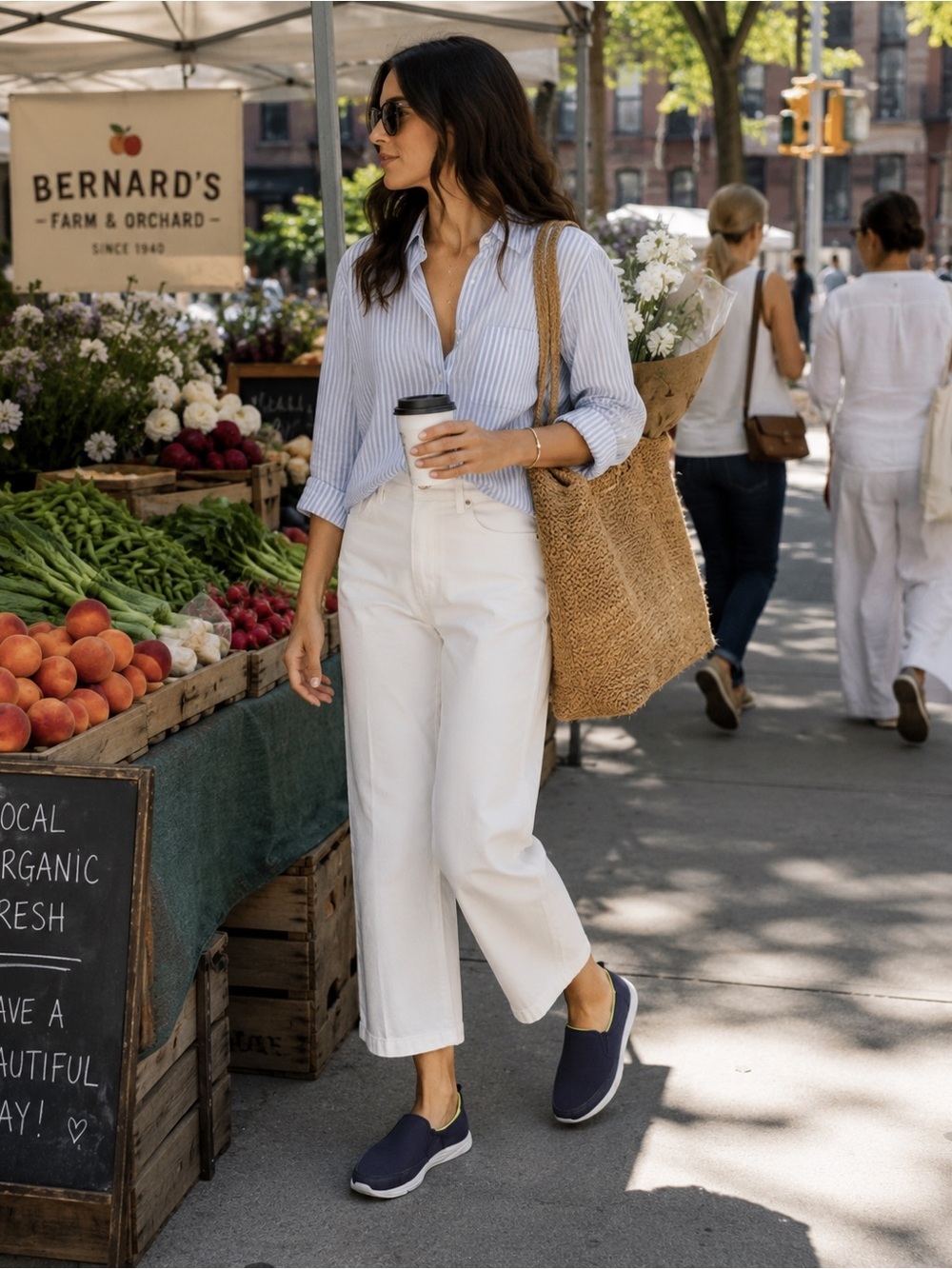 Vionic Navy Slip-On Sneakers with White Soles